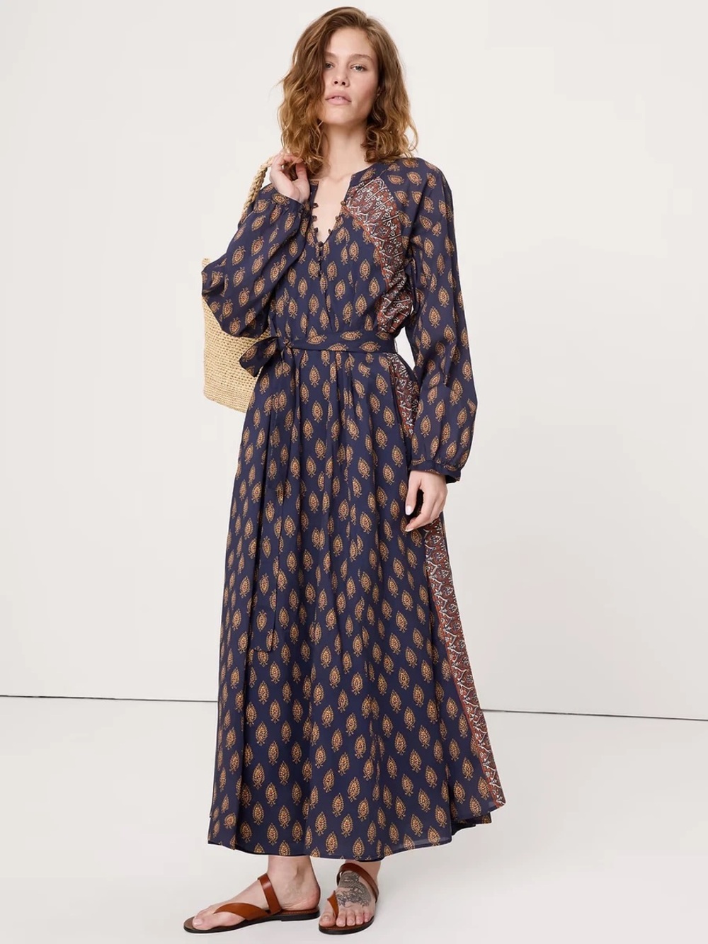 Banana Republic cotton kaftan maxi dress